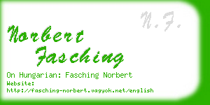 norbert fasching business card